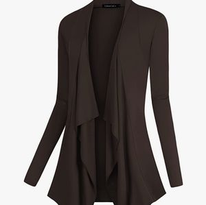 Woman's  Drape Front Open Cardigan Med
